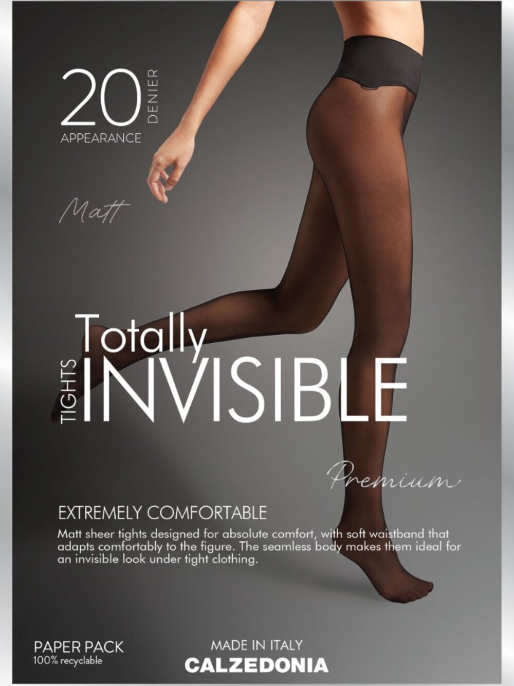 2 Women's Calzedonia Polka Dot 20 Denier Invisible & Sheer Matte Totally Size S